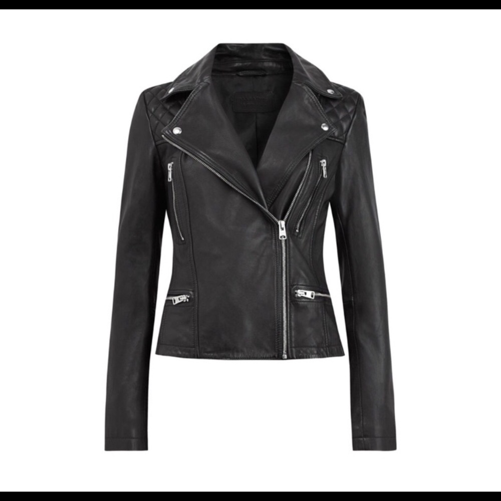 All Saints Catch biker leather jacket sz2 nwt